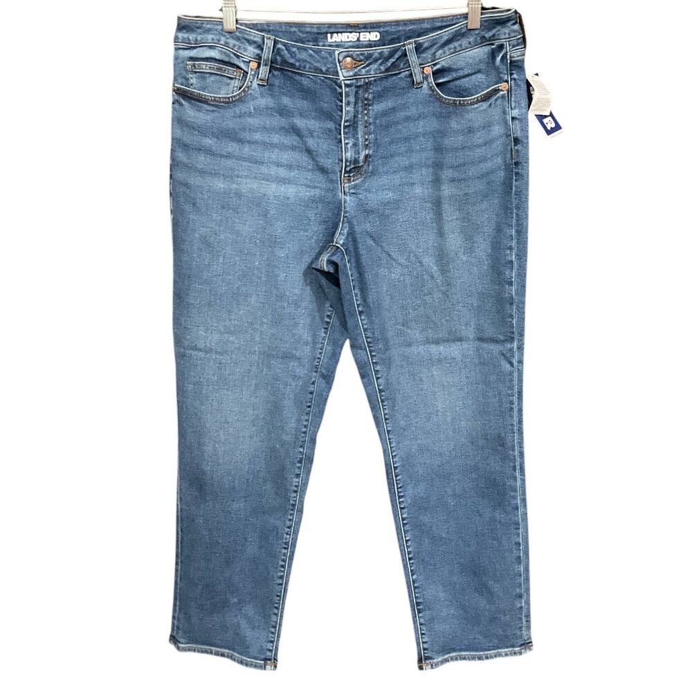 Lands’ End Jeans Women Blue 16 Petite NWT